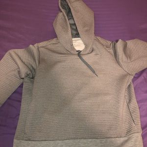GRAY NIKE RIBBED HOODIE